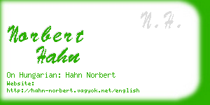 norbert hahn business card